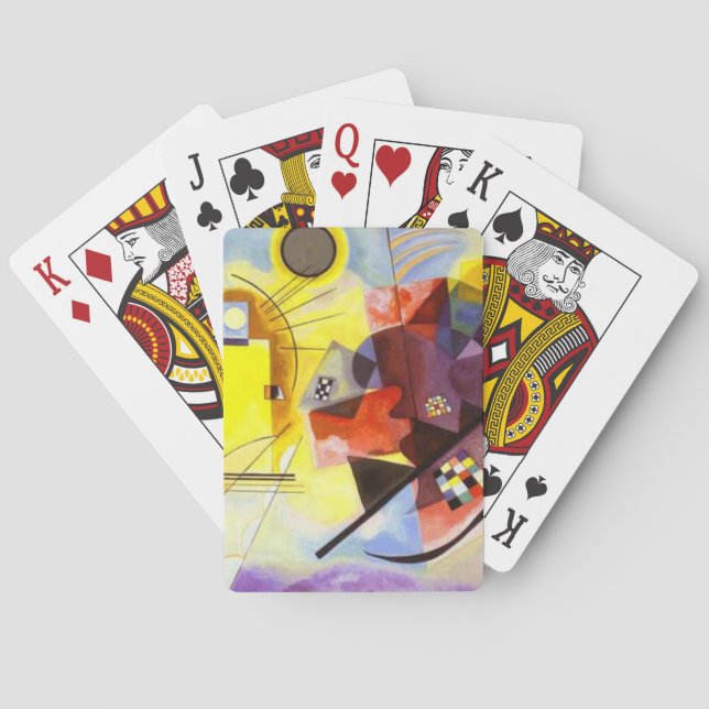 Gelbe blaue Kandinsky-Abstrakte Malerei Spielkarten (Rückseite)