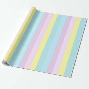 Gelbe Blaue Lila Pastellfarben Gestreifte Geschenk Geschenkpapier