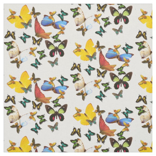 Gelbe blaue Schmetterlinge Druckmuster Stoff (Muster)