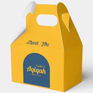 Gelbe blaue Solid-Farbe Schlicht, Aqiqah Babydusch Geschenkschachtel