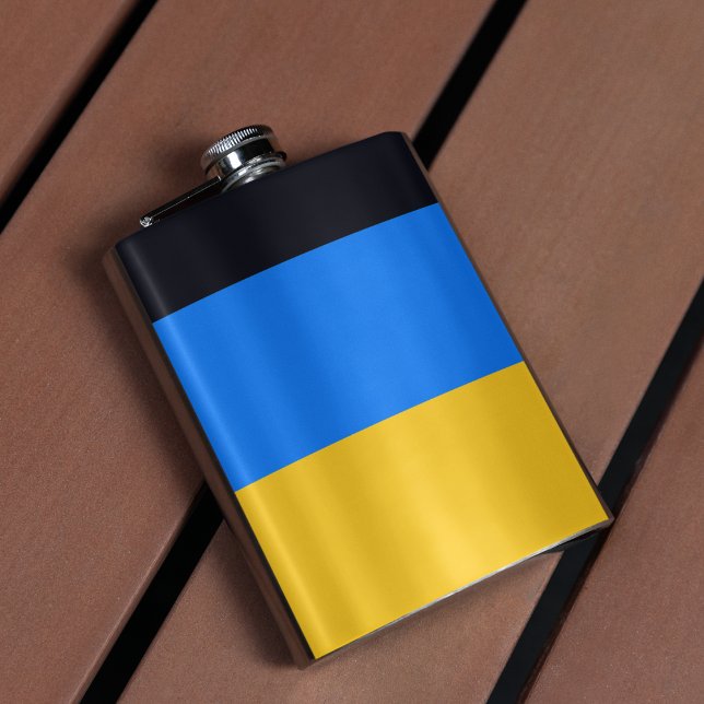 Gelbe blaue Streifen Flachmann (flask)