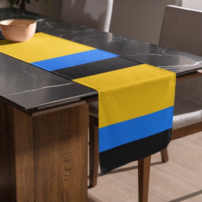 Gelbe blaue Streifen Großer Tischläufer (table runner)