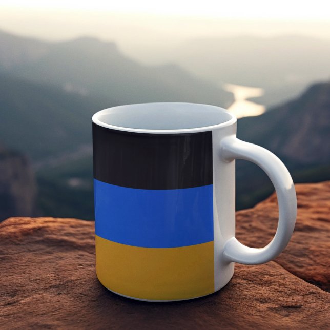 Gelbe blaue Streifen Kaffeetasse (mugs and cups)