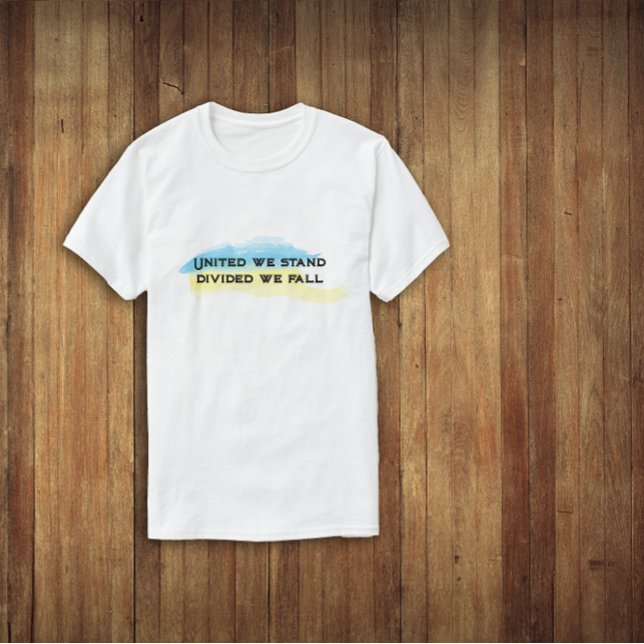 Gelbe blaue ukrainische Flagge vereint wir stehen  T-Shirt (Von Creator hochgeladen)