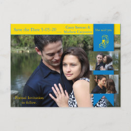 Gelbe blaue Verlobung Postkarte