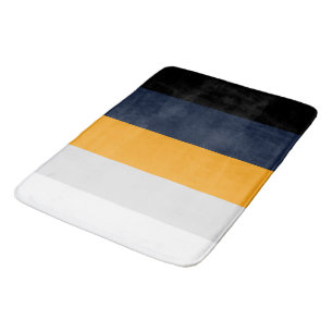 Gelbe, blaue, weiße und schwarze Streifen Badematte