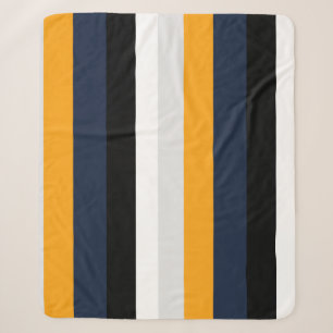 Gelbe, blaue, weiße und schwarze Streifen Sherpadecke