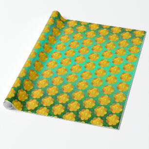 Gelbe blühende Blume Geschenkpapier
