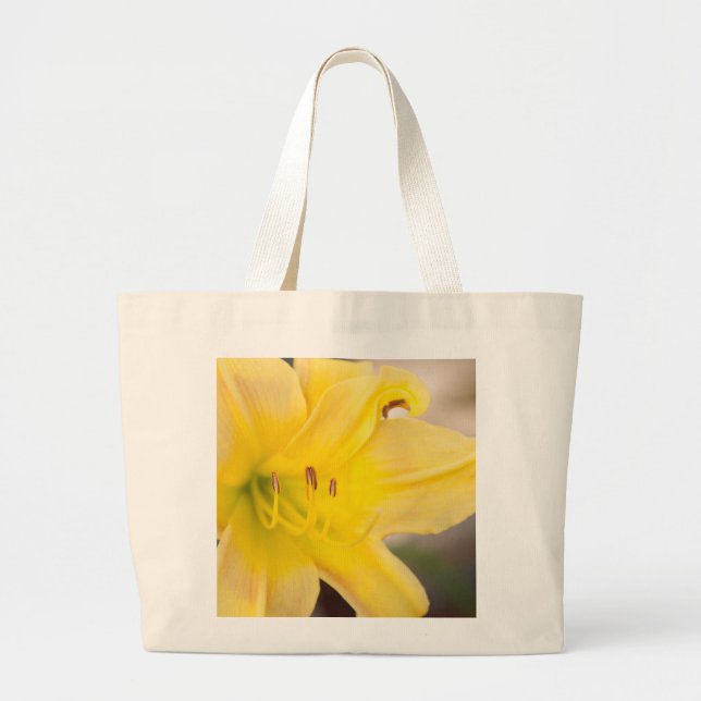 Gelbe blühende Canna Blumen-Taschen-Tasche Jumbo Stoffbeutel (Vorne)