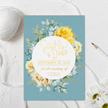 Gelbe blühende Hochzeitsklasse staubblauer Hochzei