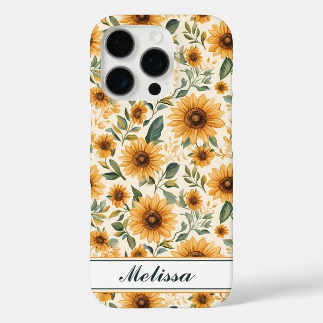 Gelbe blühende Sonnenblumen iPhone 16 Pro Hülle (Rückseite)