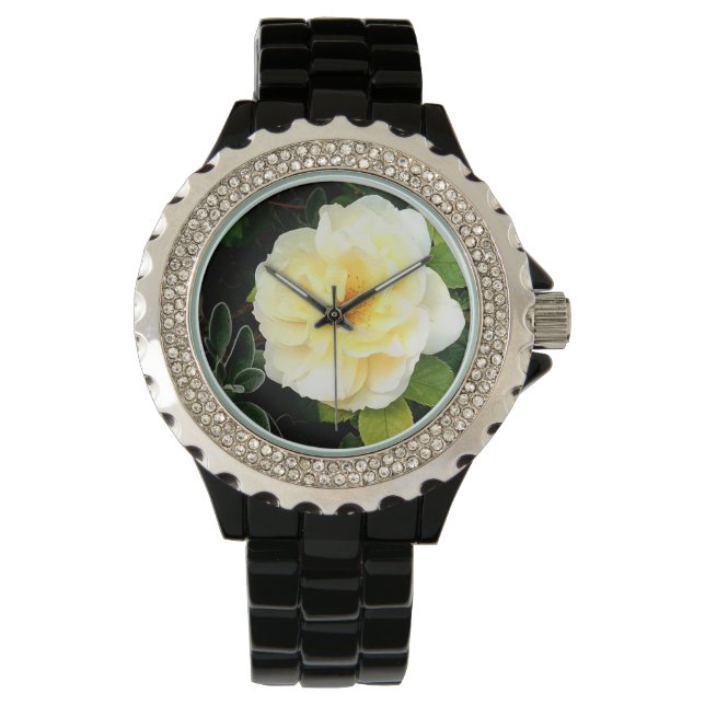 Gelbe Blume Armbanduhr (Vorderseite)