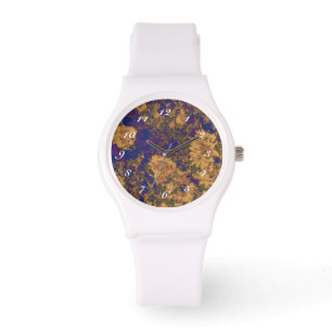 Gelbe Blume Armbanduhr