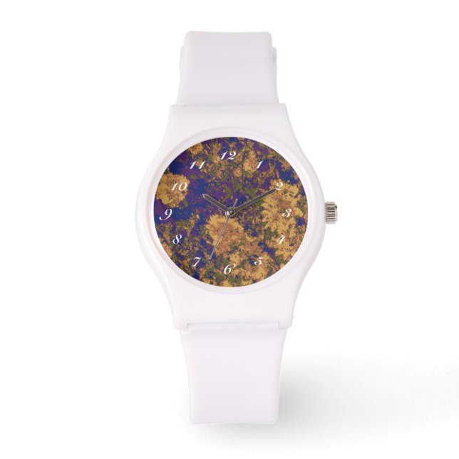 Gelbe Blume Armbanduhr (Vorderseite)
