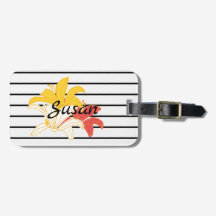 Gelbe Blume auf Schwarz-weißem Streifen