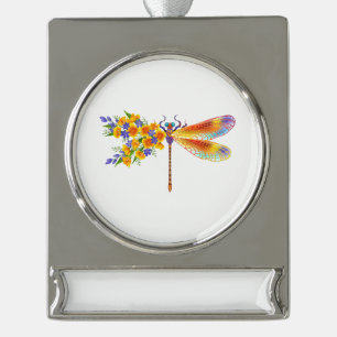 Gelbe Blume Banner-Ornament Silber