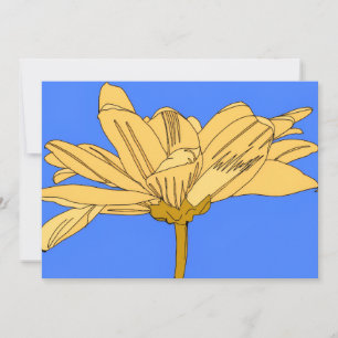 Gelbe Blume, blau und gelb Einladung