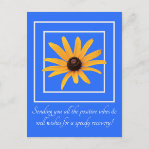 Gelbe Blume Blaue Helle Inspirierende Genesung Postkarte
