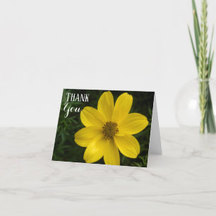 Gelbe Blume Dankeschön Notizkarte (innen leer) Dankeskarte