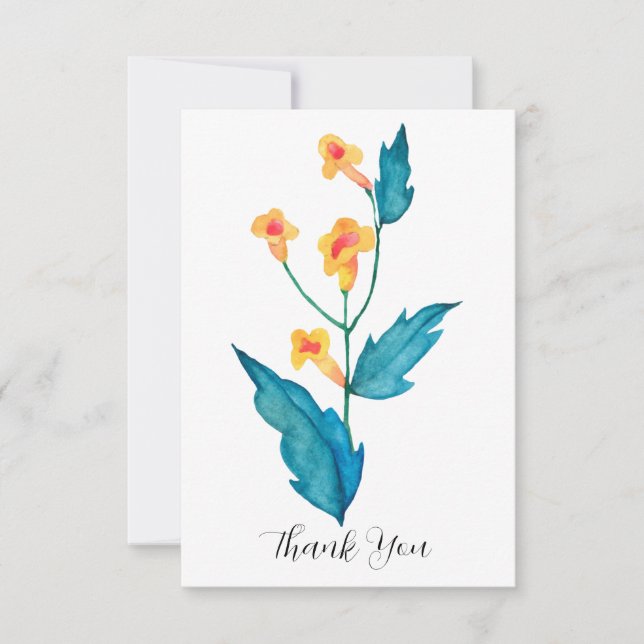 Gelbe Blume Dankeskarte (Vorderseite)