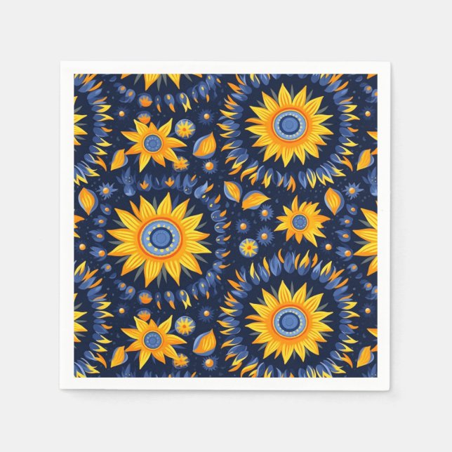 Gelbe Blume der Volksschifffahrt Serviette (Vorderseite)