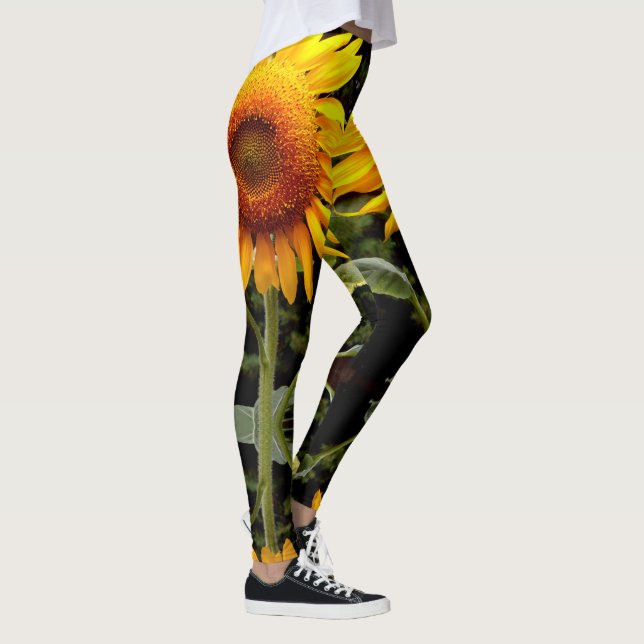 Gelbe Blume des Riesenblütengelben Fotos Leggings (Rechts)