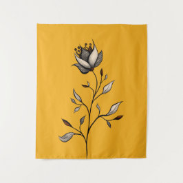 Gelbe Blume Elegant Stilvoll Abstrakt Wandteppich
