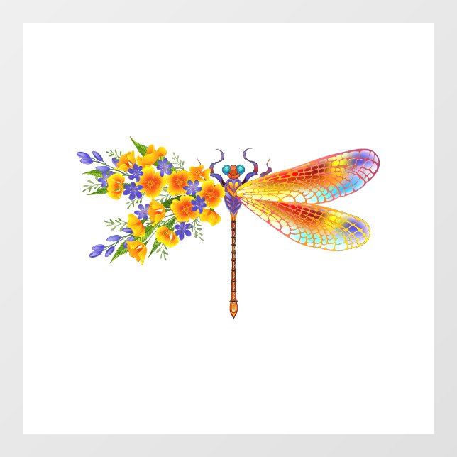 Gelbe Blume Fensteraufkleber (Blatt)