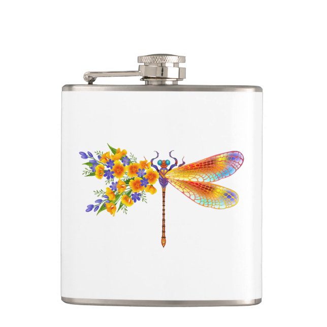 Gelbe Blume Flachmann (Vorderseite)