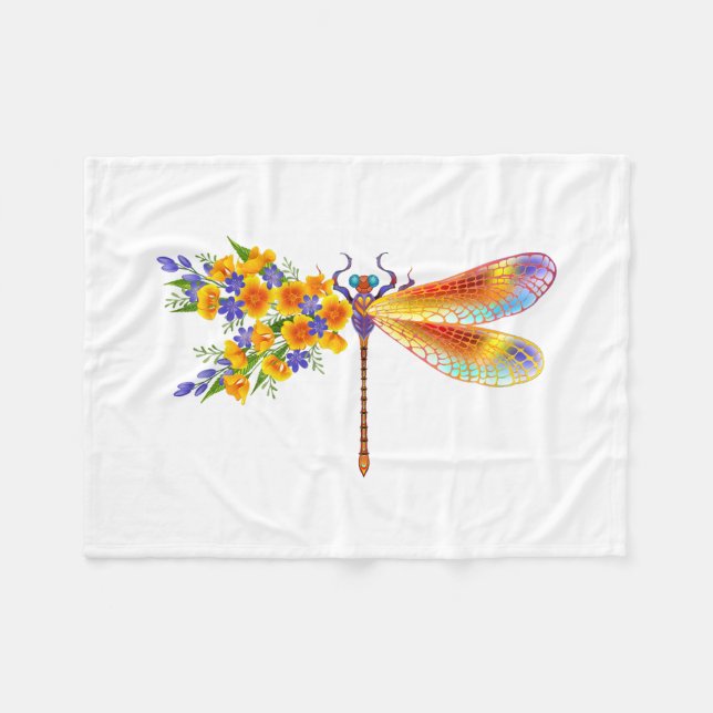 Gelbe Blume Fleecedecke (Vorderseite (Horizontal))