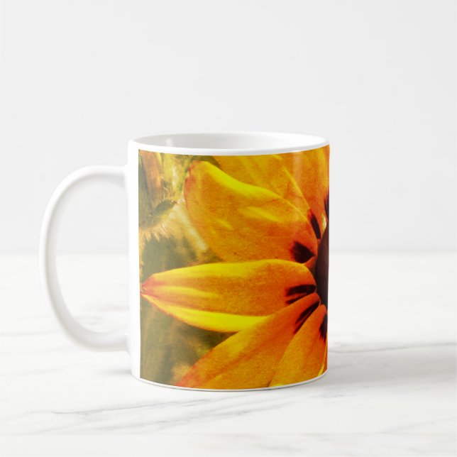 Gelbe Blume Foto Klassische Tasse (Links)