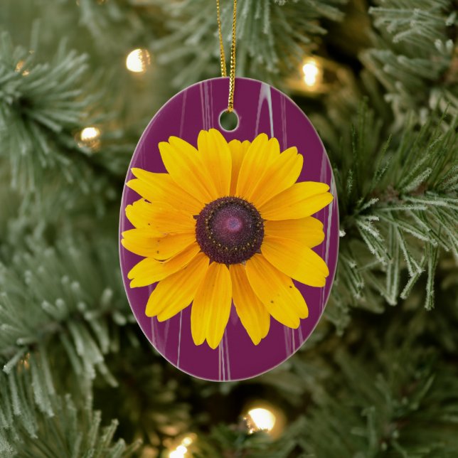 Gelbe Blume Foto Ornament (Baum)