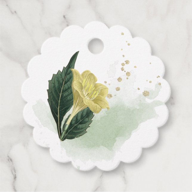 Gelbe Blume Gefälligkeit Geschenkanhänger (Vorderseite)