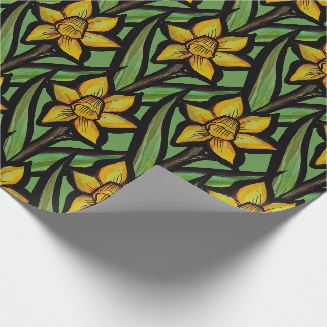 Gelbe Blume Geschenkpapier (Ecke)