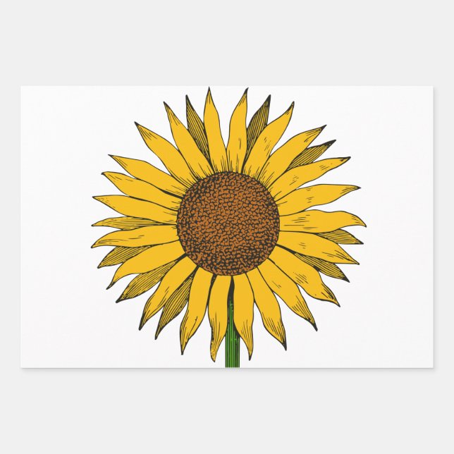 Gelbe Blume Geschenkpapier Set (Vorderseite)