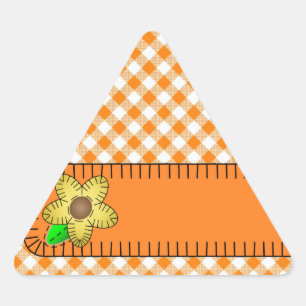 Gelbe Blume Gingham BackgroundTriangle Sticker