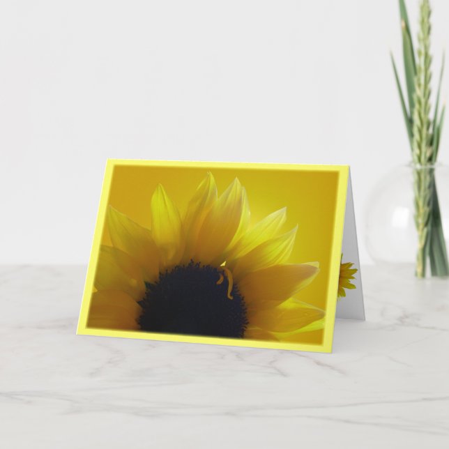 Gelbe Blume-Grußkarte für Sonnenblumen Karte (Vorderseite)