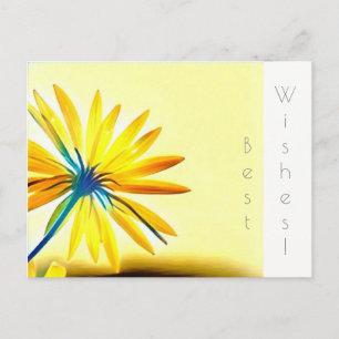 Gelbe Blume Grußkarte mit besten Wünschen Postkarte