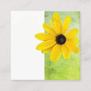 Gelbe Blume in Grün und Weiß minimalistisch Quadratische Visitenkarte
