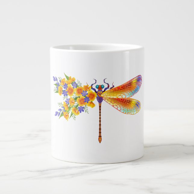 Gelbe Blume Jumbo-Tasse (Vorderseite)