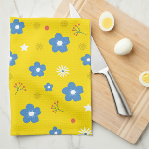 Gelbe Blume Kunstmuster Ästhetische Blume PNG Tra Geschirrtuch