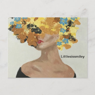 Gelbe Blume Lady Postkarte