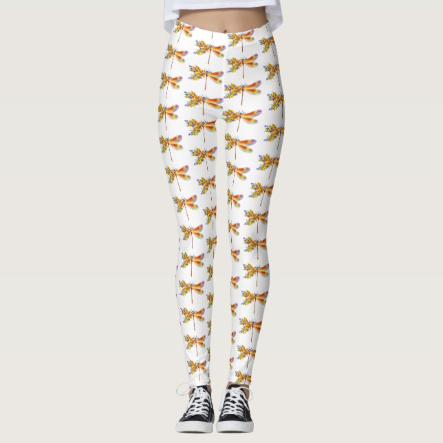 Gelbe Blume Leggings (Vorderseite)