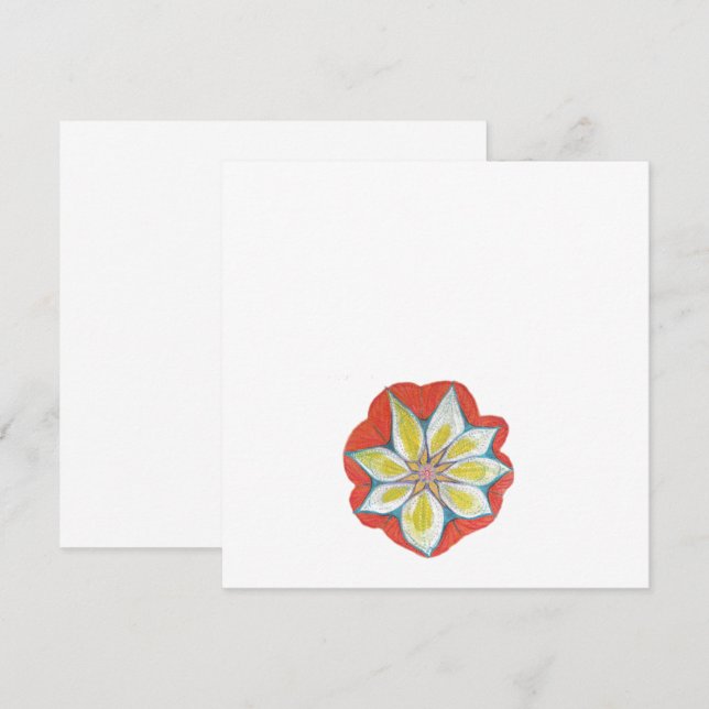 Gelbe Blume Mandala Standardeinladung Einladung (Vorne/Hinten)