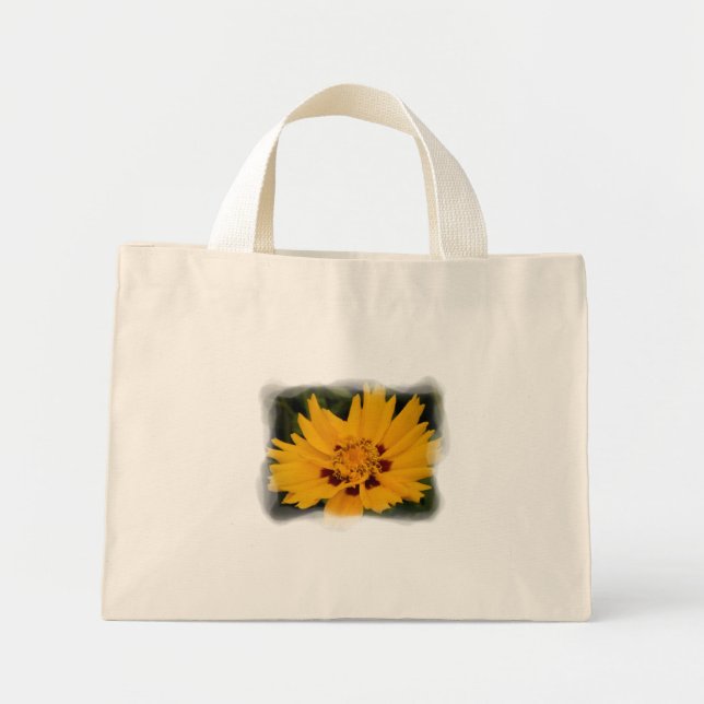 Gelbe Blume Mini Stoffbeutel (Vorne)