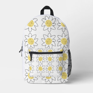 Gelbe Blume-Muster Aquarellkunst Bedruckter Rucksack