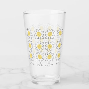 Gelbe Blume-Muster Aquarellkunst Glas