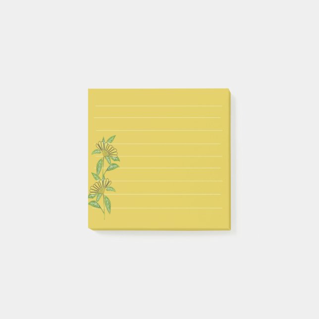 Gelbe Blume Nachhinweise Post-it Klebezettel (Vorderseite)