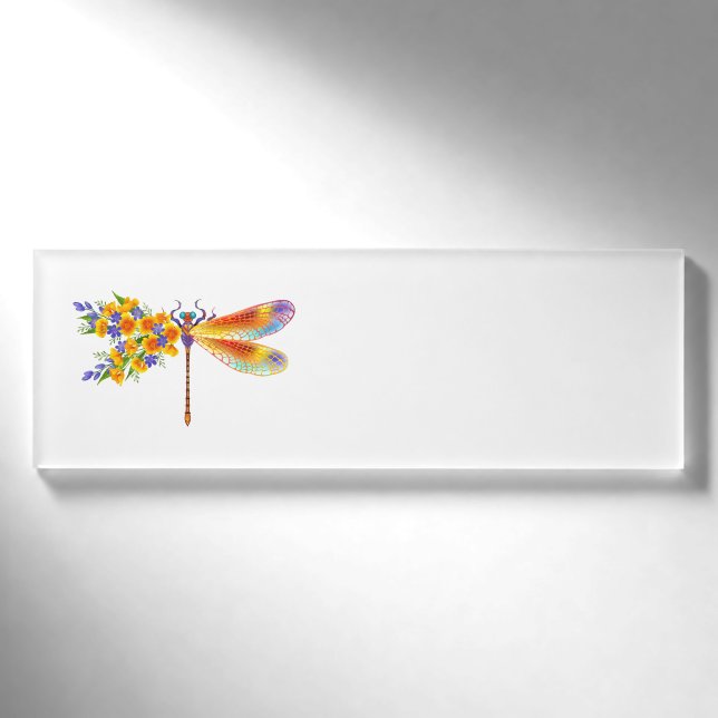 Gelbe Blume Namenschild (Vorderseite)