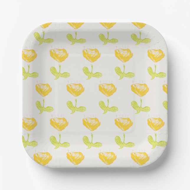 Gelbe Blume Pappteller (Vorderseite)